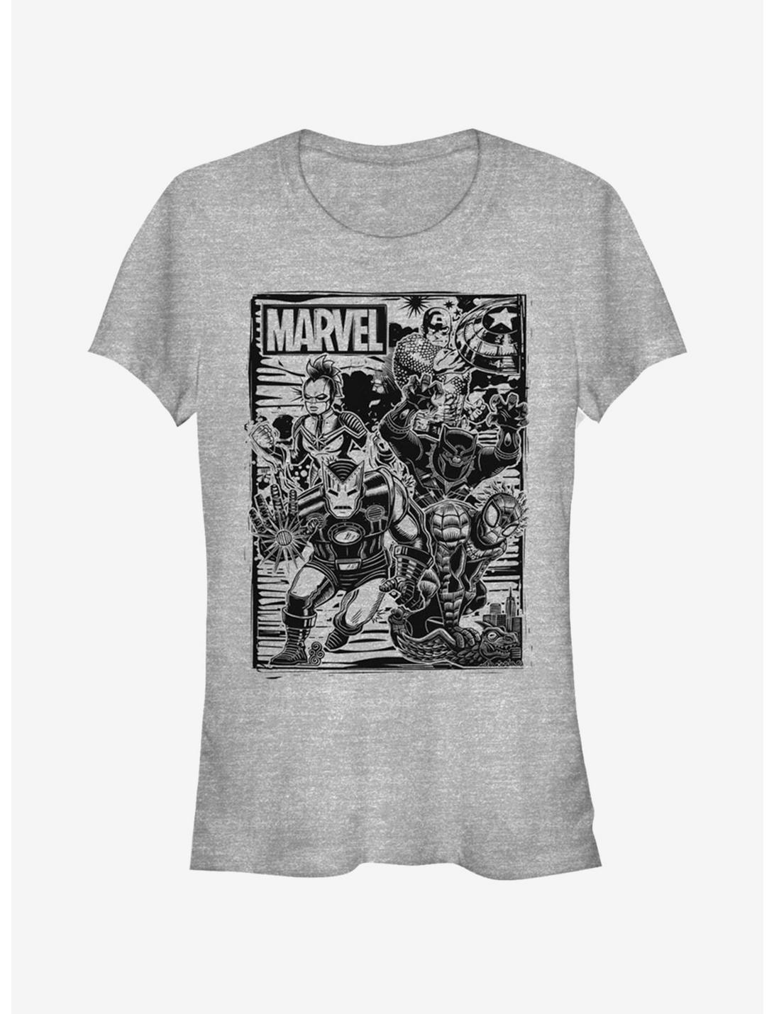 Marvel Avengers Group Fighters Girls T-Shirt