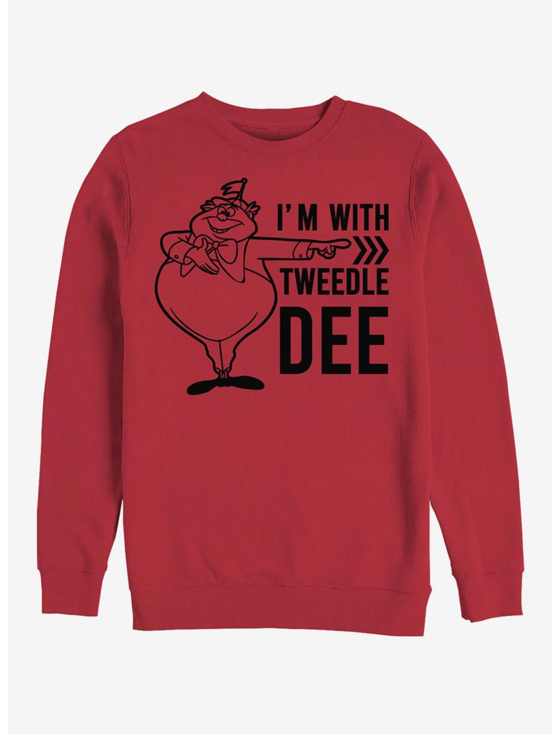 Disney Alice In Wonderland I'm With Tweedle Dee Crew Sweatshirt