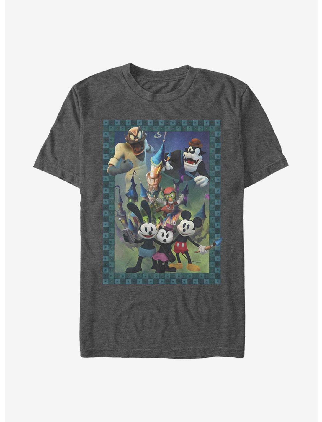 Disney Epic Mickey Characters Group Poster Style T-Shirt