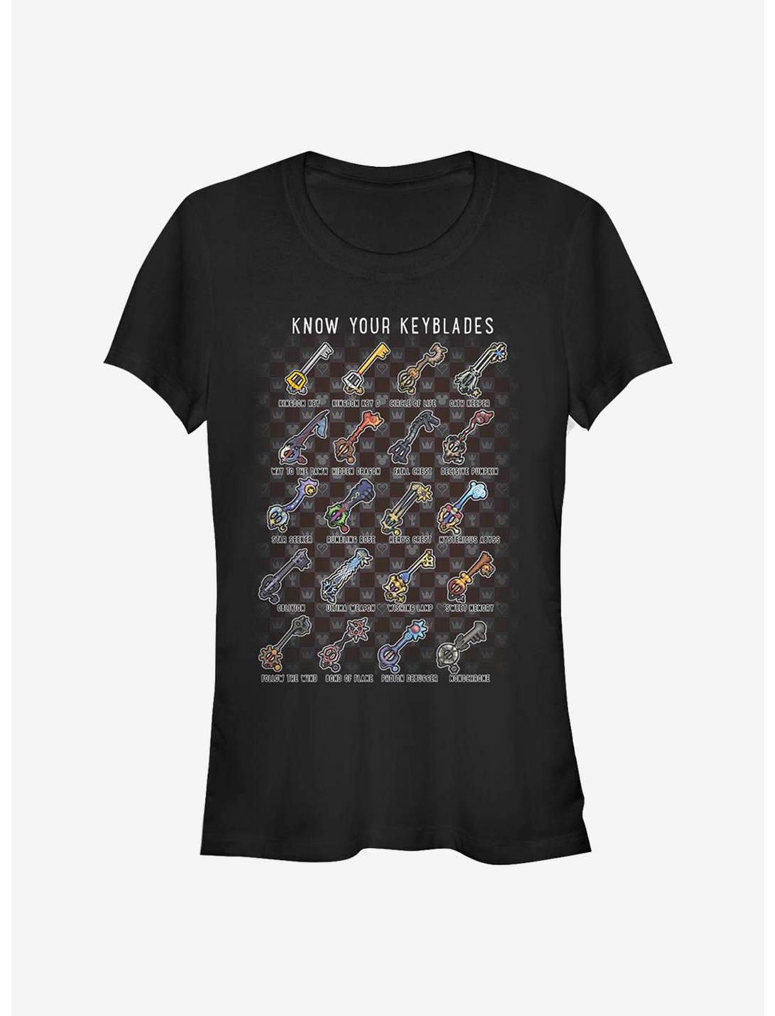 Disney Kingdom Hearts Keyblades Chart Girls T-Shirt