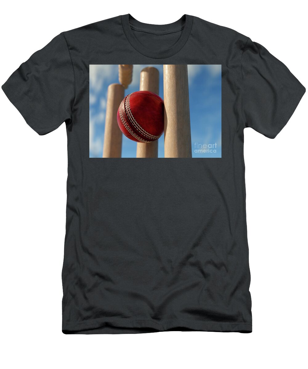 15 Cricket Wicket Stumps Allan Swart T-Shirt