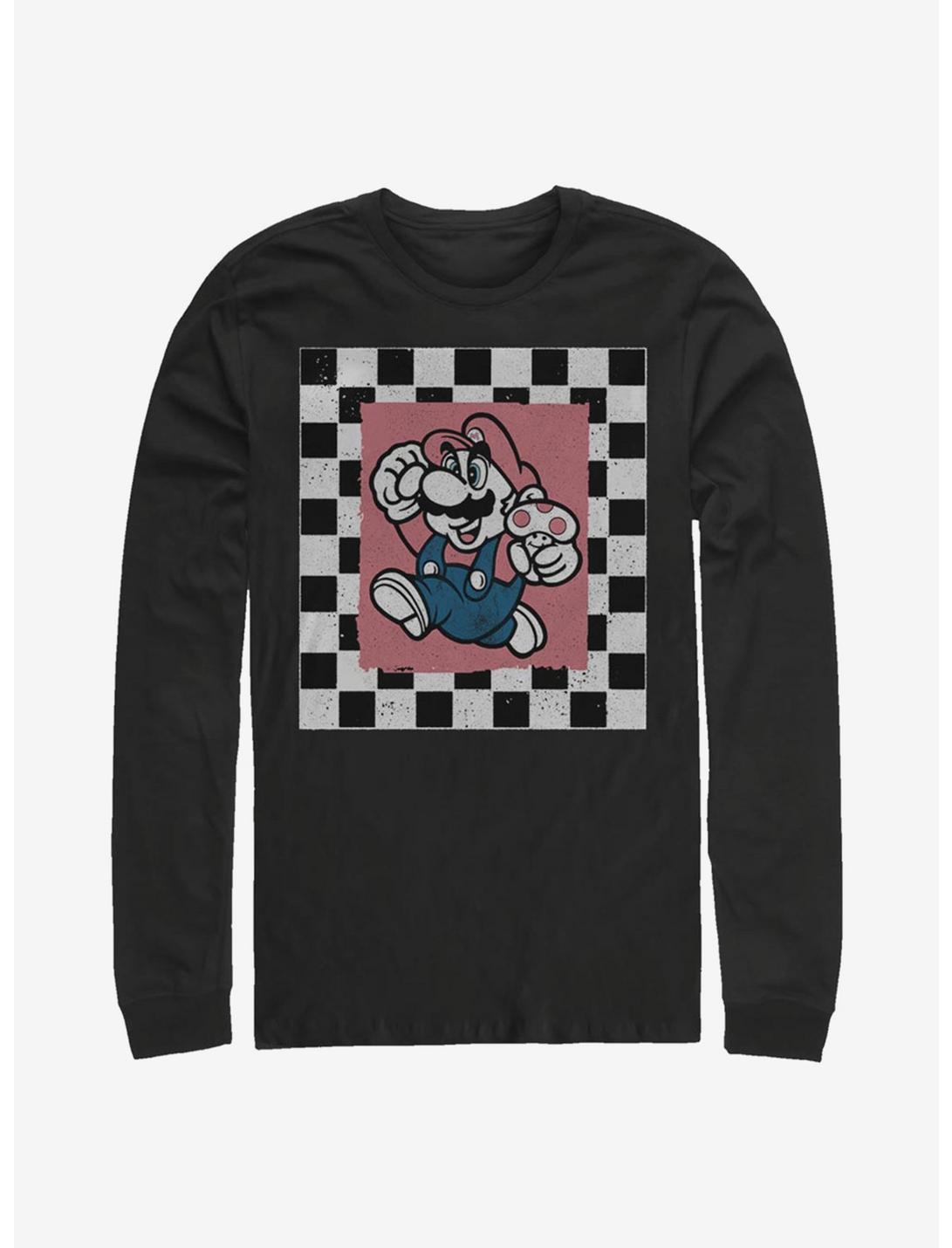 Super Mario Chubby Checkers Long-Sleeve T-Shirt
