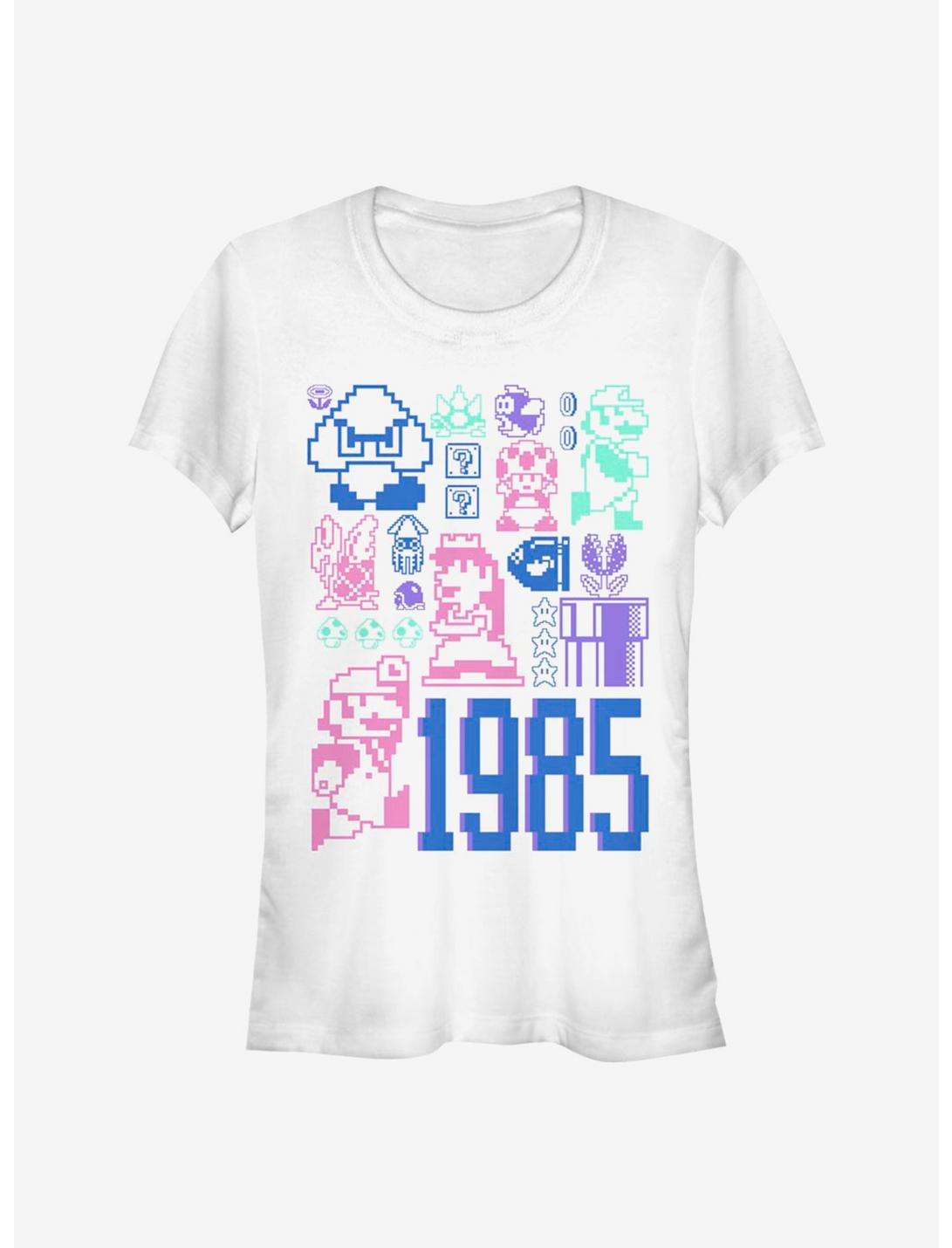 Super Mario Pastel Mario Jumble Girls T-Shirt