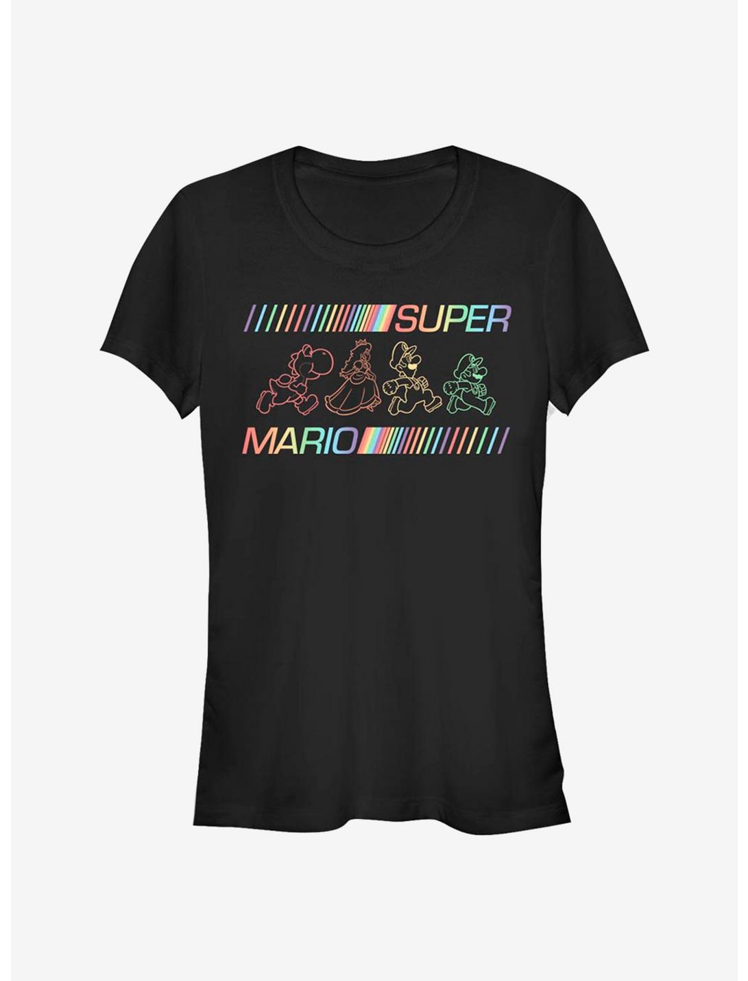 T-Shirt Fille Super Mario Rainbow Mario Run