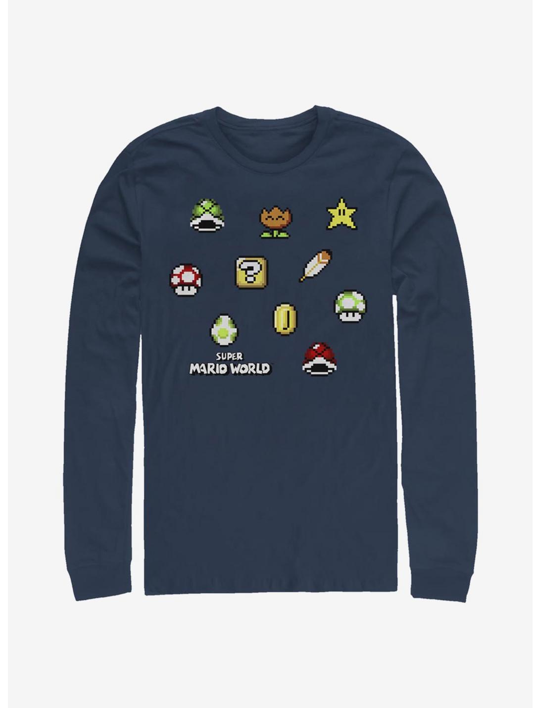 Super Mario Maker Items Scatter Long-Sleeve T-Shirt