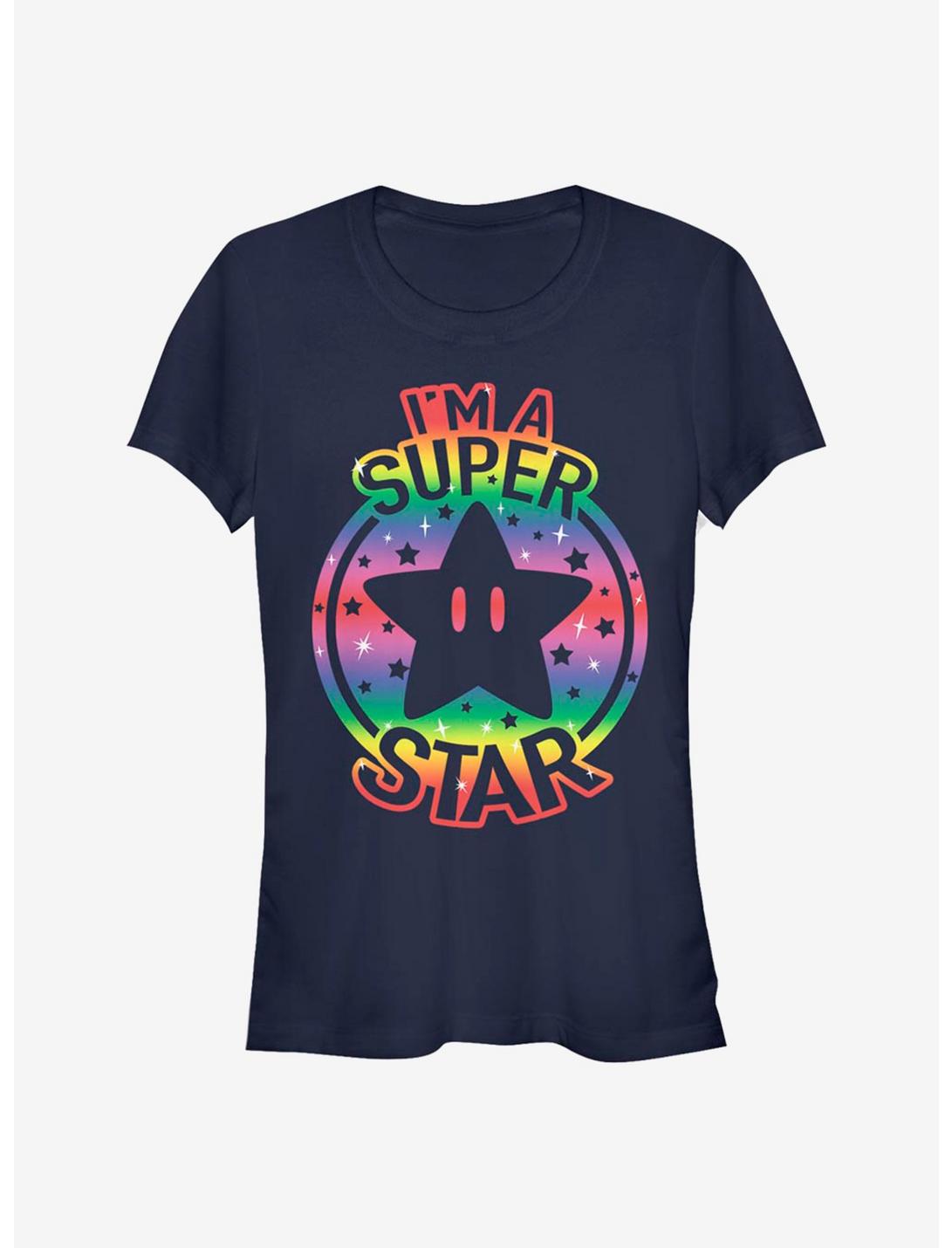 Super Mario Rainbow Super Star Girls T-Shirt