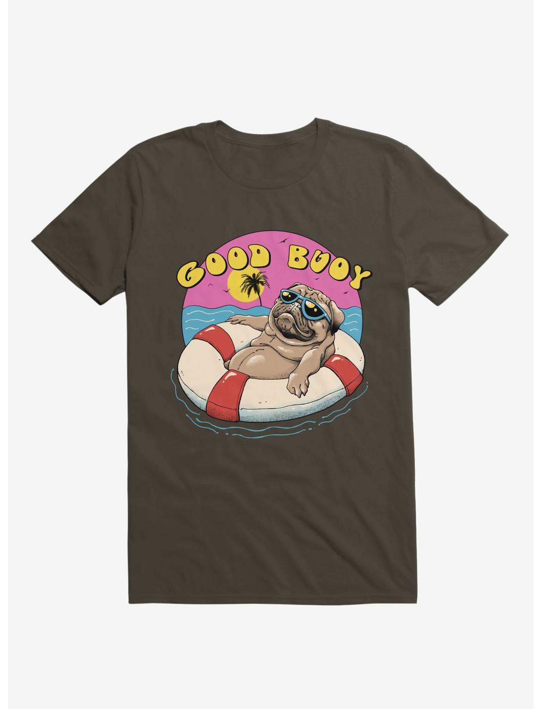 Ocean Pug Good Buoy! Brown T-Shirt