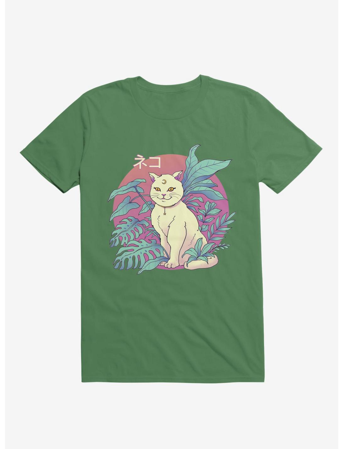 Leaves Vapor Cat Kelly Green T-Shirt