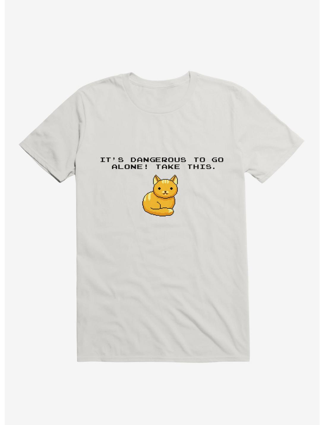 It's Dangerous To Go Alone, Take This! Cat White T-Shirt