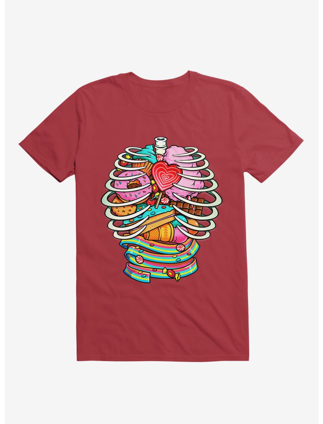 Unicorn Anatomy Sweet Inside Red T-Shirt