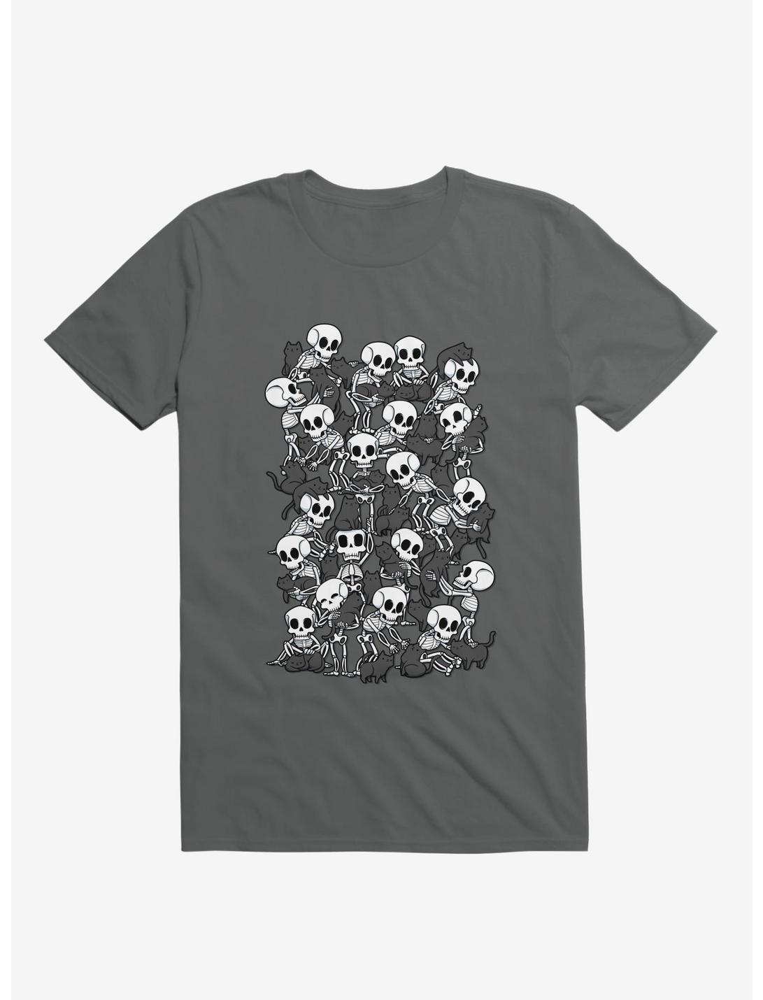 Cat Skull Party Charcoal Grey T-Shirt