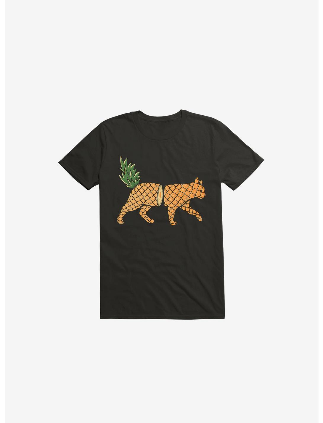 Fruit Cat Pineapple Black T-Shirt
