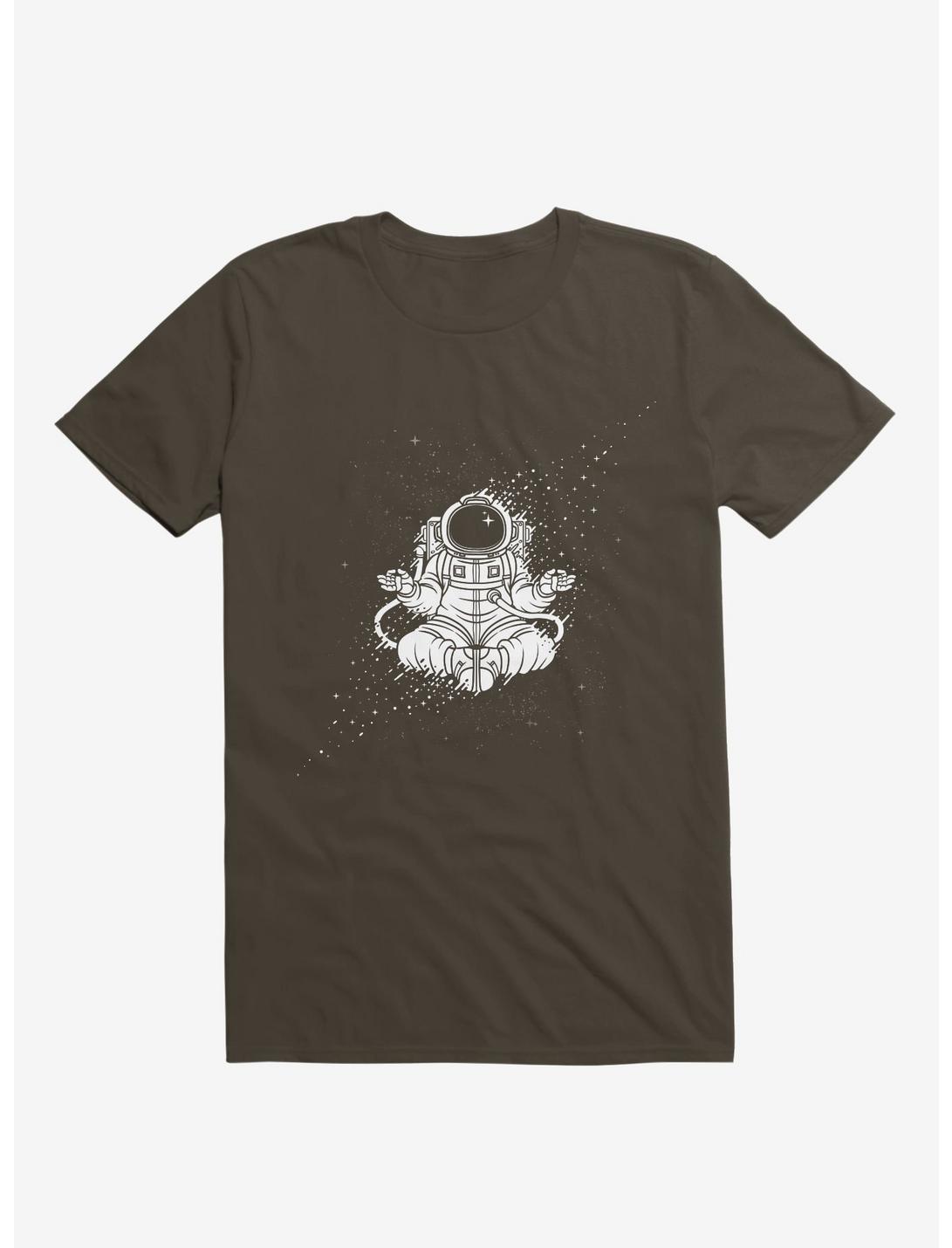 T-shirt marron astronaute « Ne faire qu'un avec l'univers »