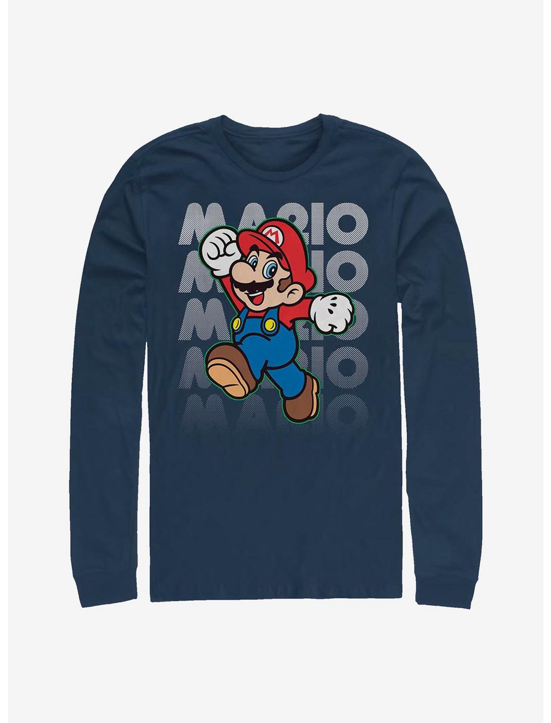 Super Mario Stacked Name Long-Sleeve T-Shirt