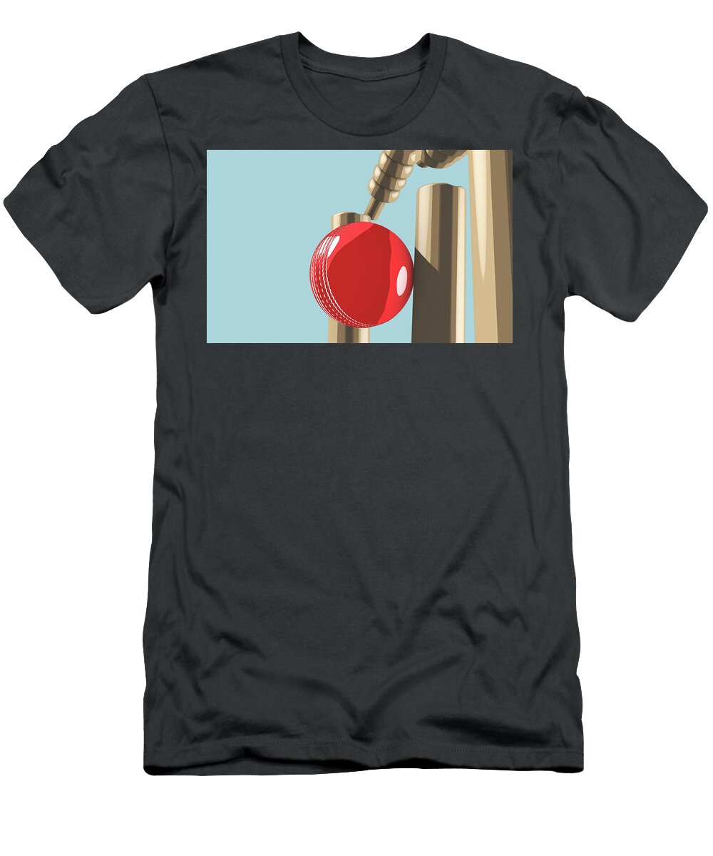16 Cricket Ball Hitting Wickets Allan Swart T-Shirt