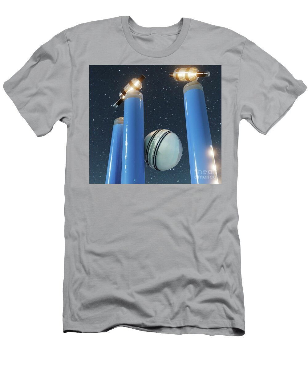 16 Illuminated Cricket Wicket Stumps Allan Swart T-Shirt