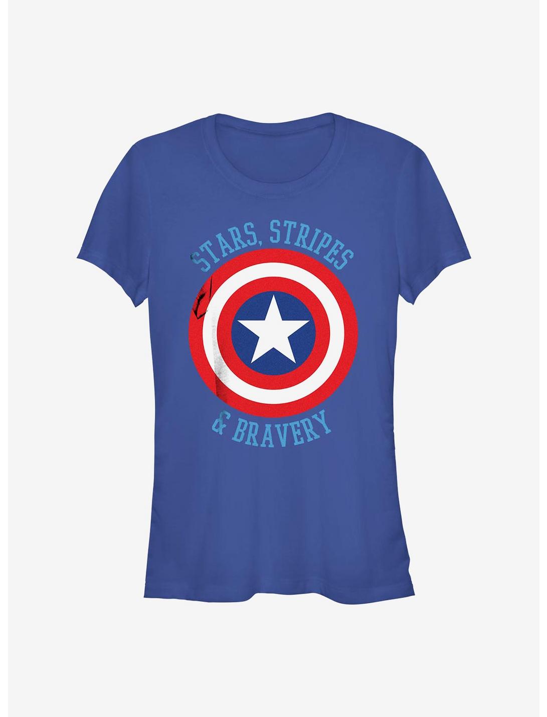 Marvel The Avengers Stars Stripes & Bravery Girls T-Shirt