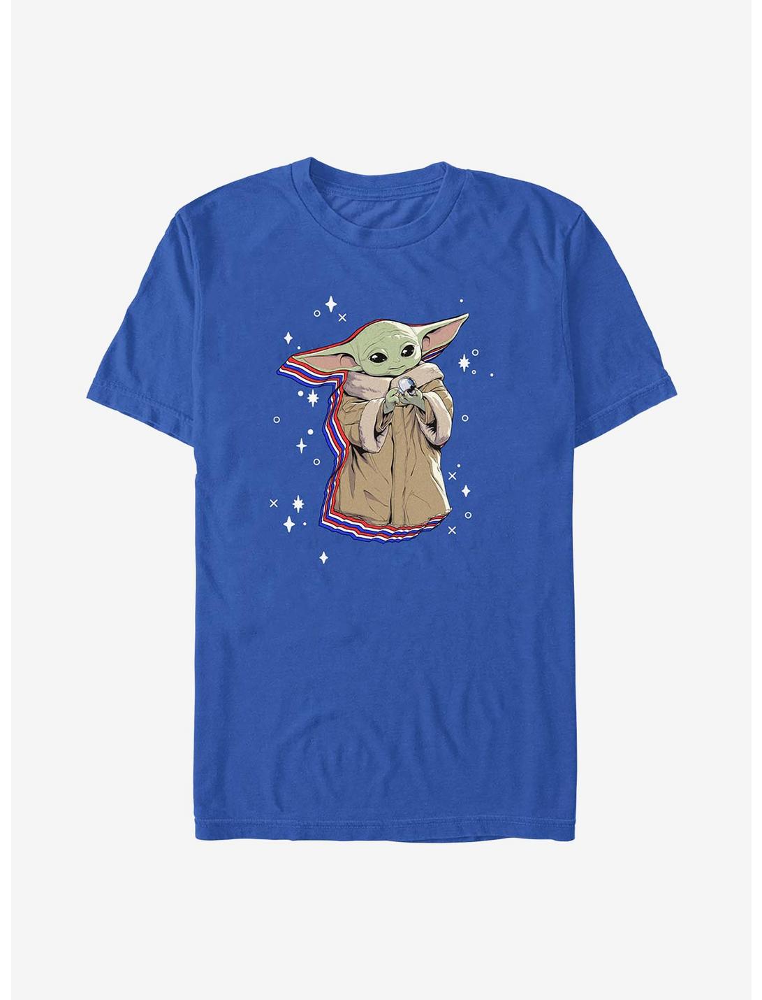 Star Wars The Mandalorian The Child Red White And Blue Shadows T-Shirt