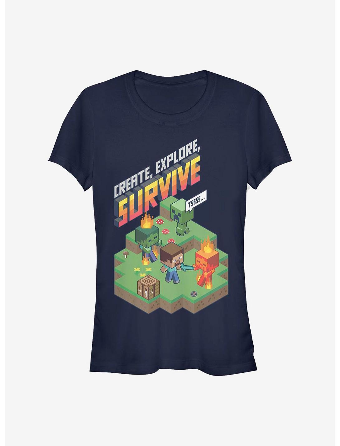 Minecraft Create Explore Survive Iso Girls T-Shirt