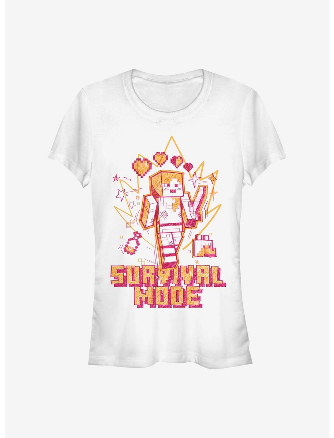 T-shirt Fille Minecraft Survival Mode Croquis