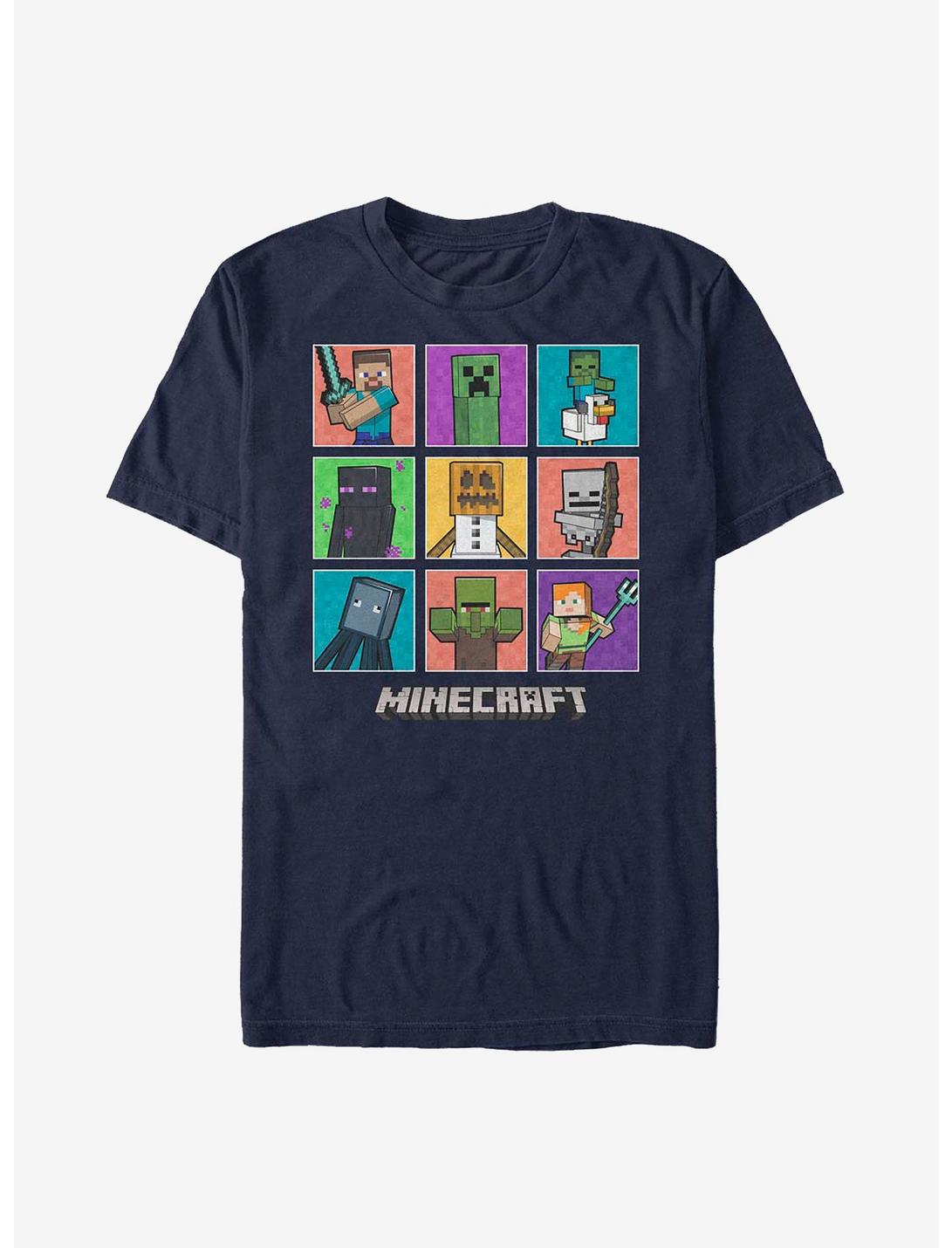 Minecraft 9 Character Boxup With Chicken Jockey T-Shirt