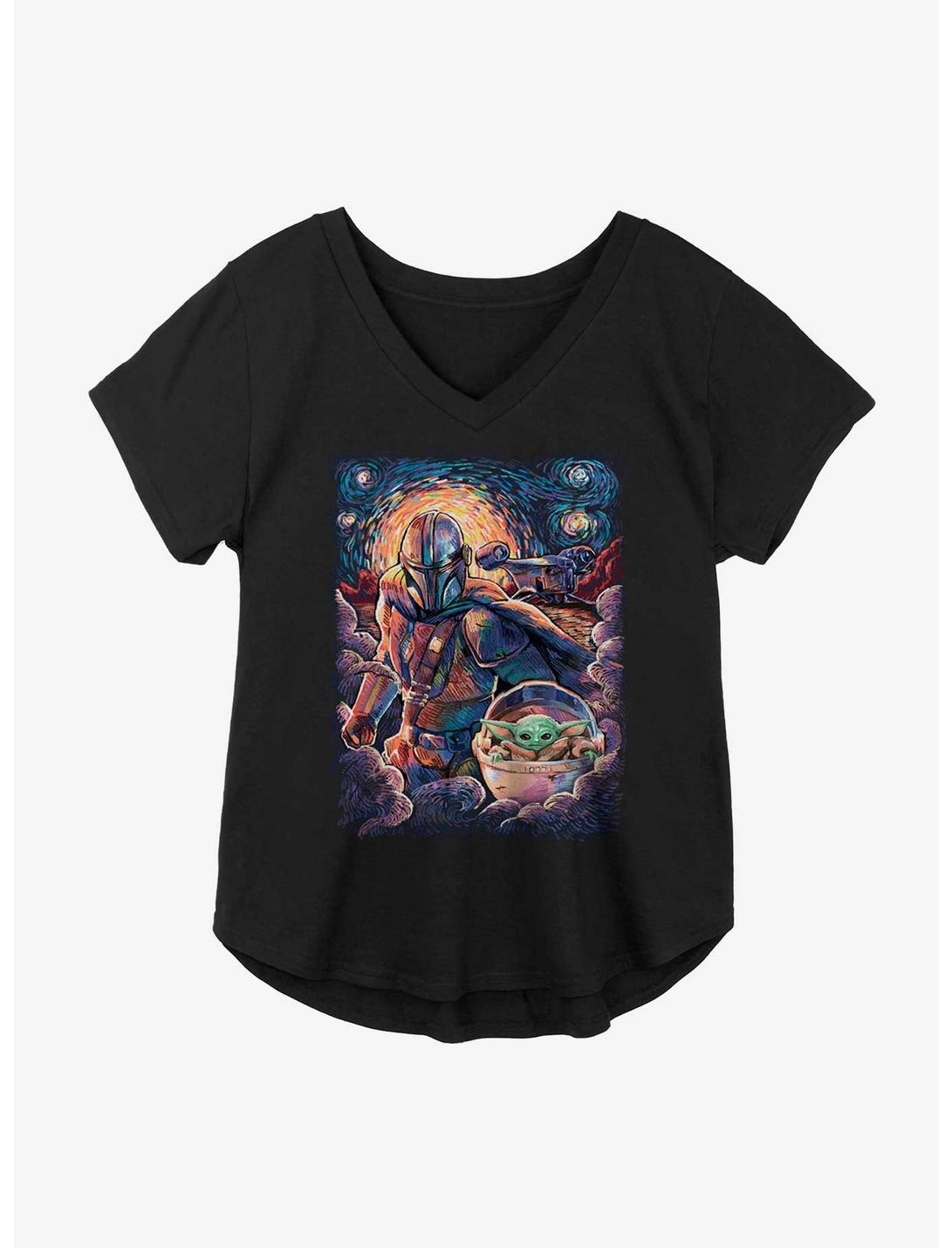 Star Wars The Mandalorian The Child T-shirt Fille Grande Taille Imprimé Étoiles