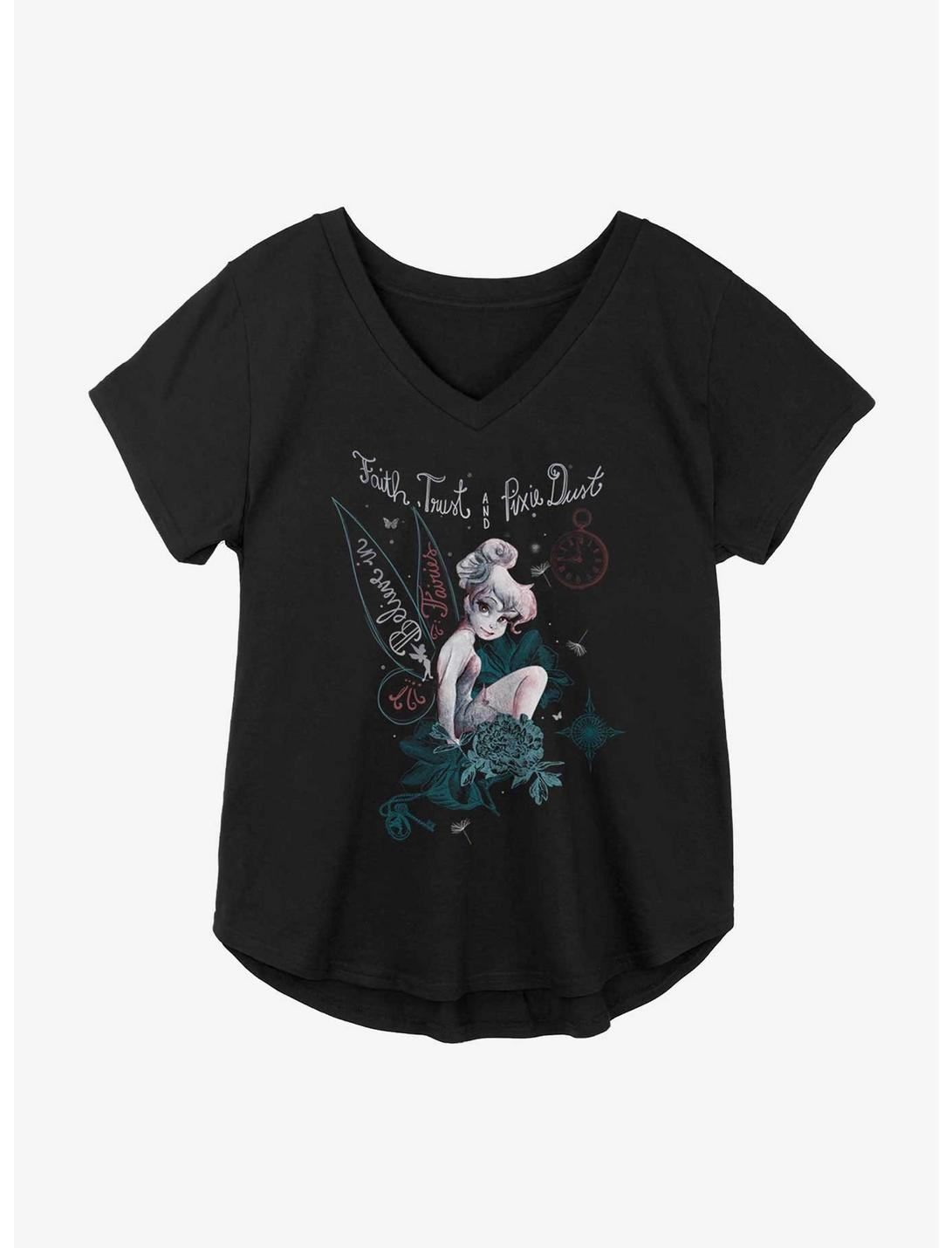 T-Shirt Filles Grande Taille La Fée Clochette de Disney Fée, Confiance et Poussière de Fées