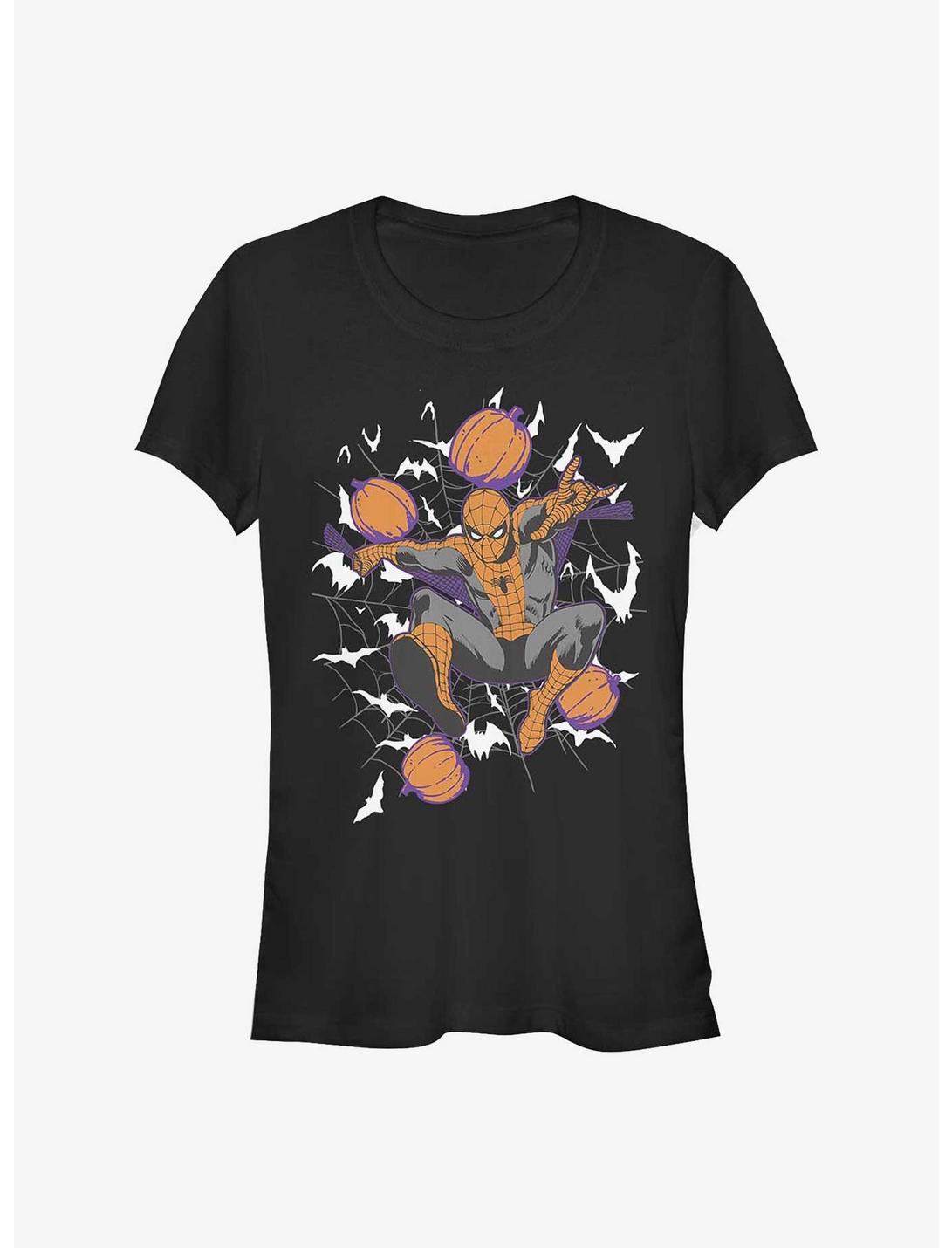 Marvel Spider-Man Spidey Webs Pumpkins Girls T-Shirt