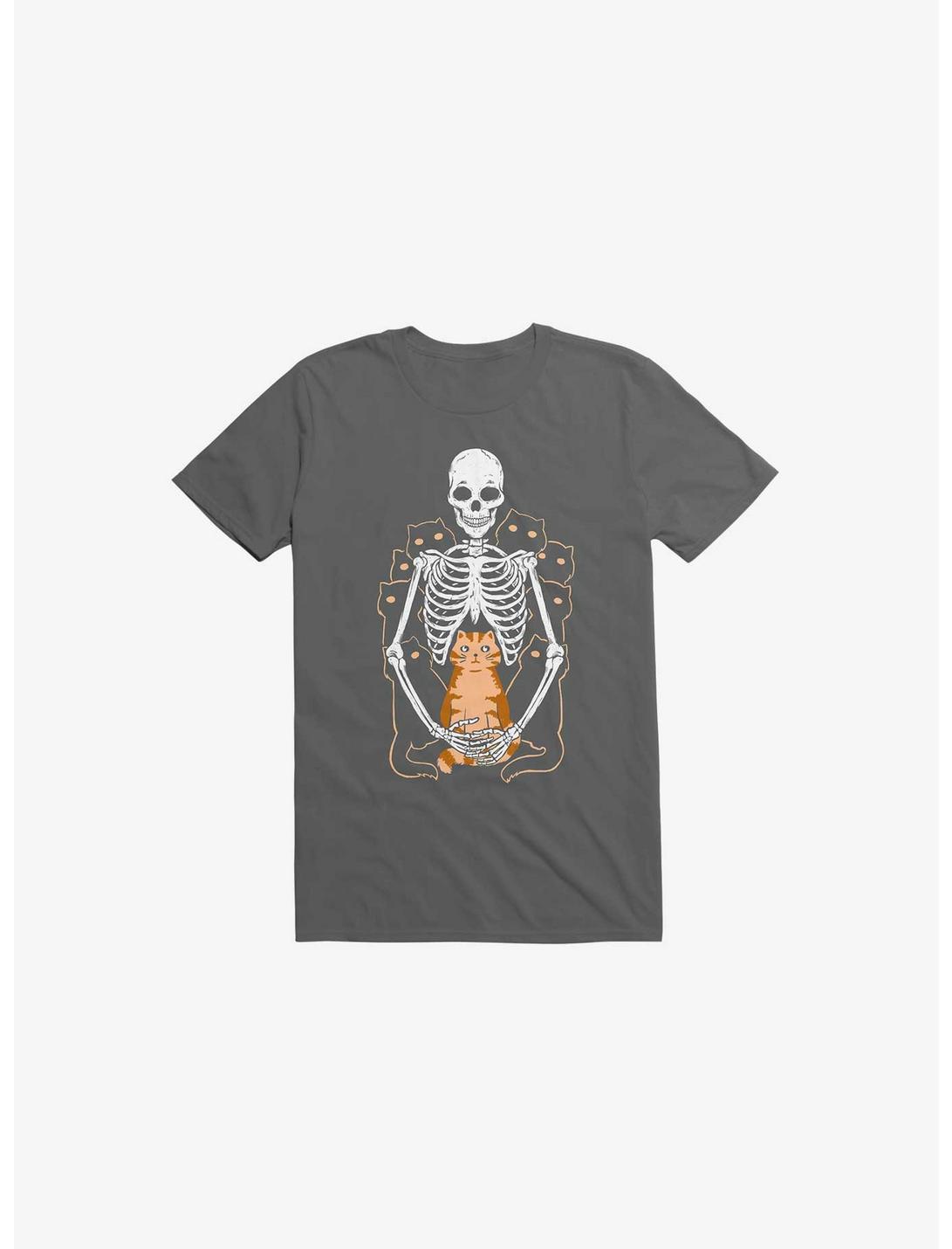 I Wish I Was My Cat Skeleton Asphalt Grey T-Shirt