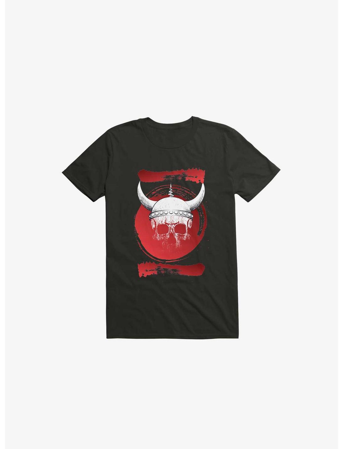 White Trippy Viking Helmet In Smears Black T-Shirt