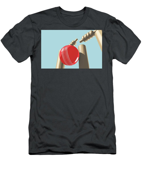 17 Cricket Ball Hitting Wickets Allan Swart T-Shirt