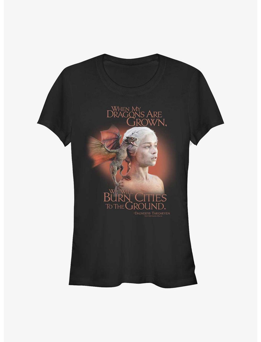 Game Of Thrones Daenerys Dragons Burn Cities Girls T-Shirt