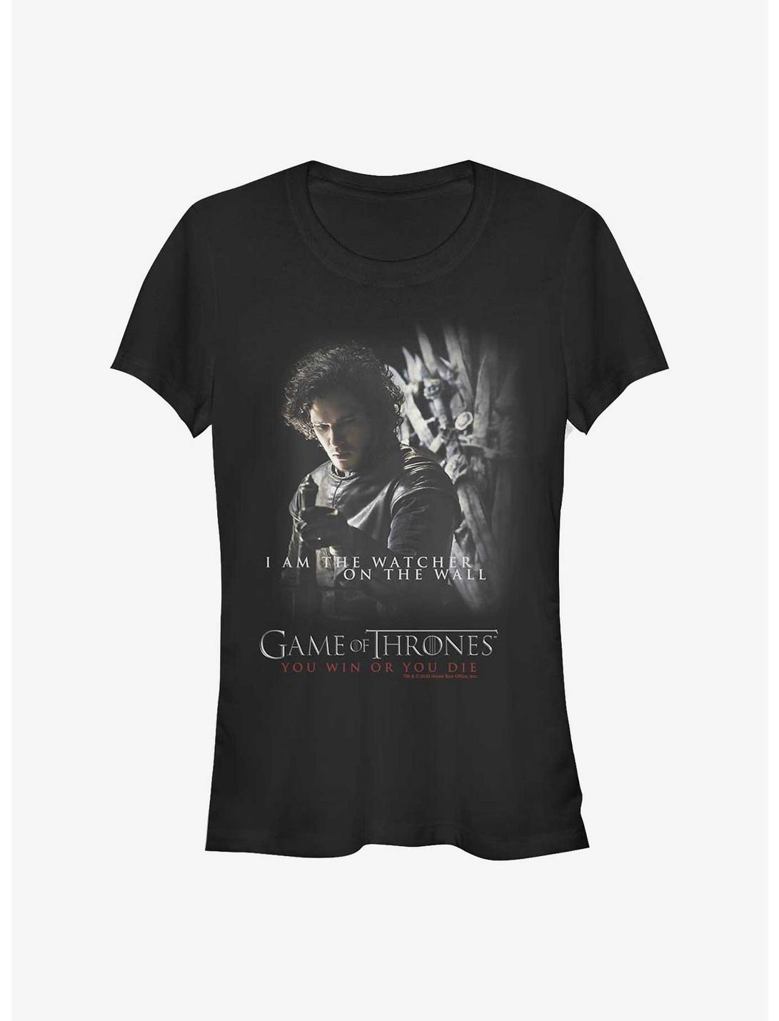 Game Of Thrones Jon Snow Watcher On The Wall Girls T-Shirt