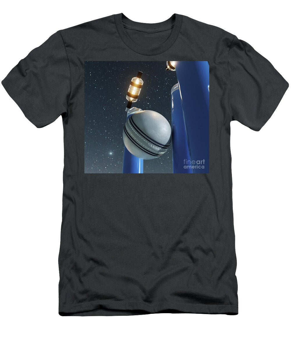 18 Illuminated Cricket Wicket Stumps Allan Swart T-Shirt