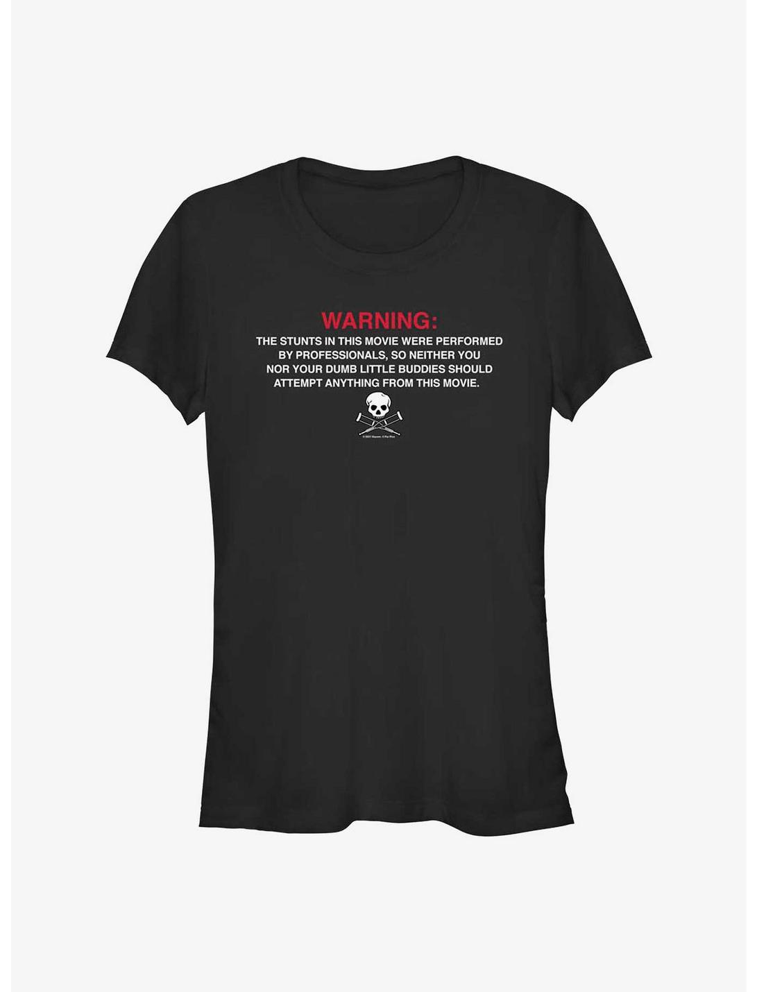 Jackass Forever Warning Label Girls T-Shirt