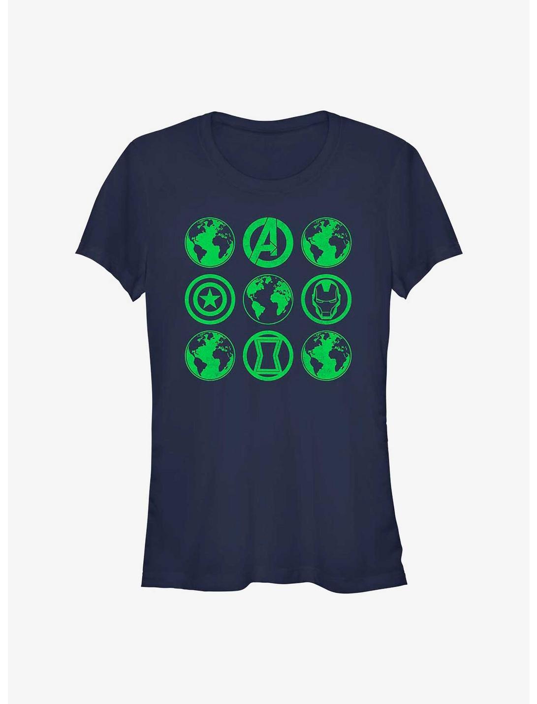 Marvel Avengers Earth Day Green Globes Girls T-Shirt