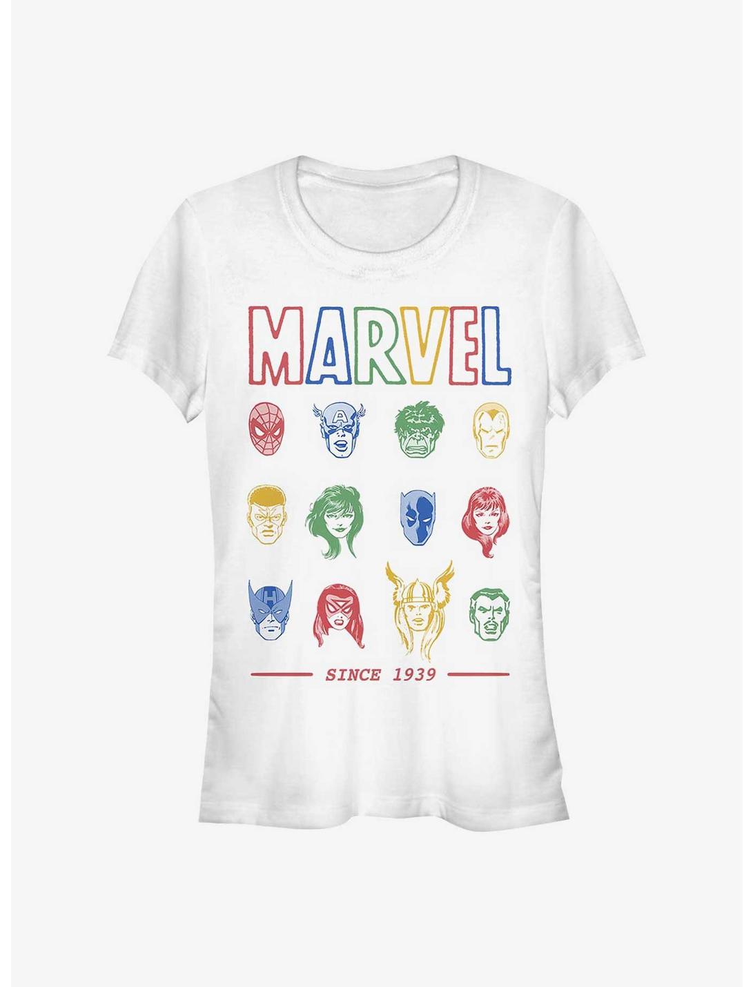 Marvel Avengers Faces Since 1939 Girls T-Shirt