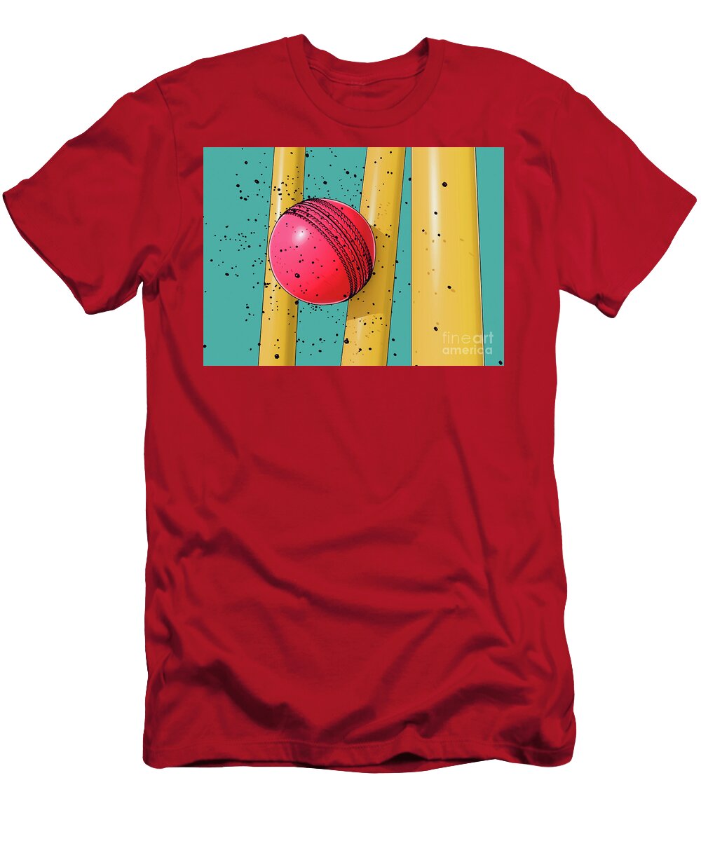 19 Cricket Wicket Stumps Allan Swart T-Shirt
