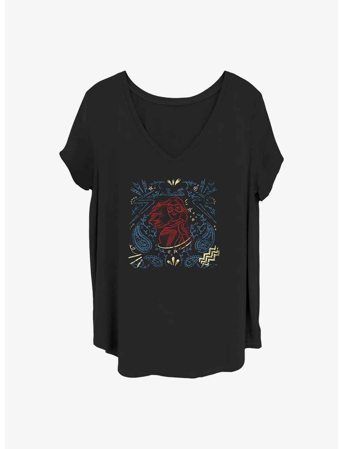 Marvel Ms. Marvel Line Drawing Girls Plus T-Shirt