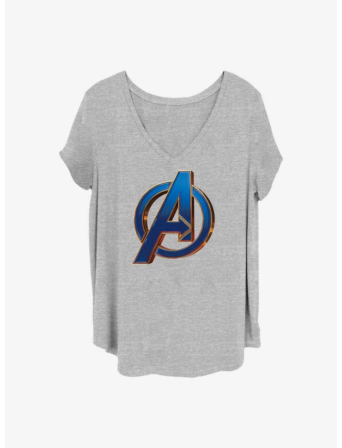 Marvel The Avengers Blue Logo Girls T-Shirt Plus Size