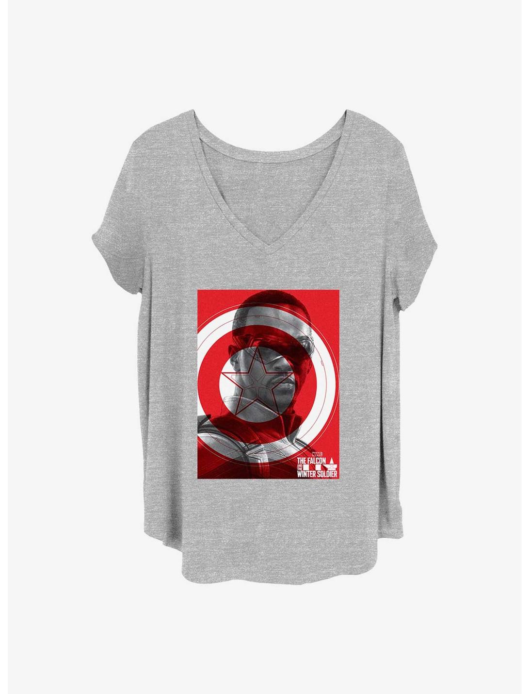 T-Shirt Fille Marvel Le Faucon et le Soldat de l'Hiver avec bouclier Faucon Grande Taille