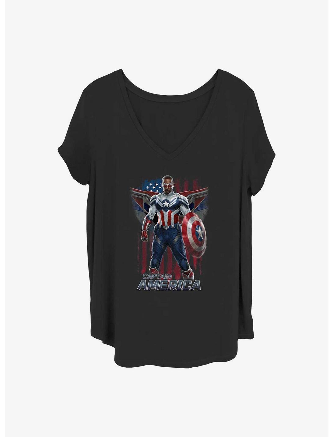 Marvel The Falcon and the Winter Soldier Shield Cap Logo Girls T-Shirt Plus Size