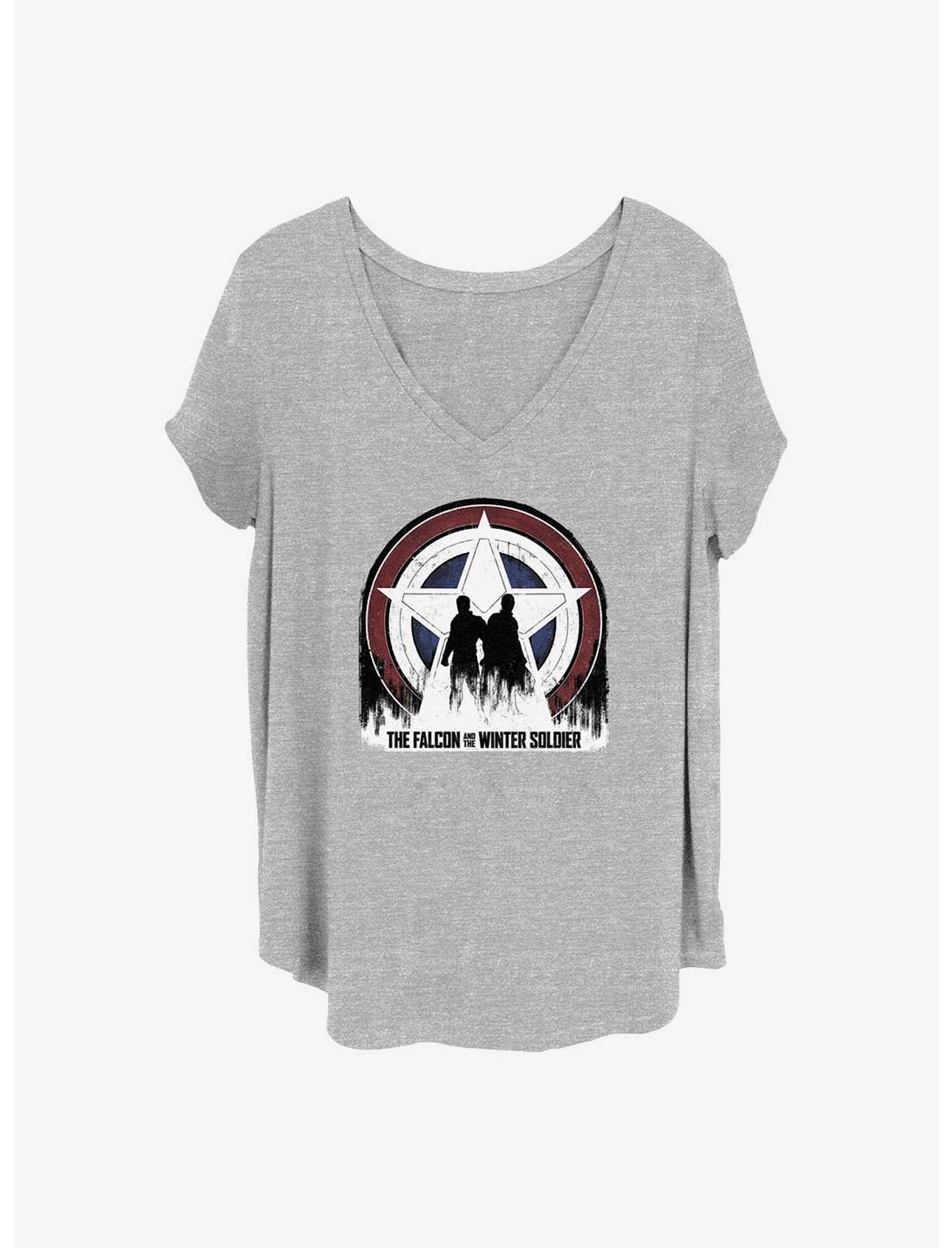 Marvel The Falcon and the Winter Soldier Silhouette Shield Girls T-Shirt Plus Size