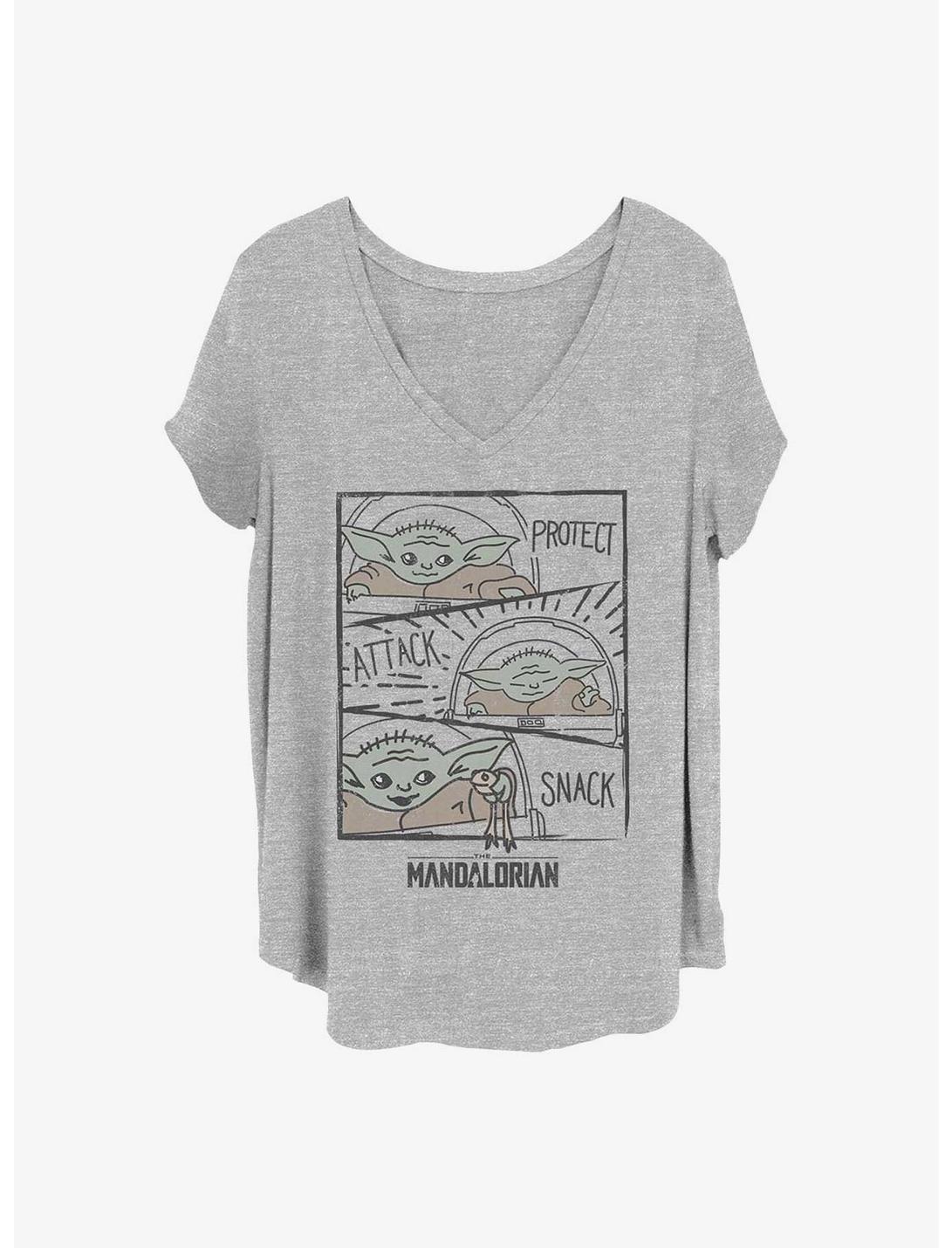 Star Wars The Mandalorian Child Doodle Panels Girls T-Shirt Plus Size