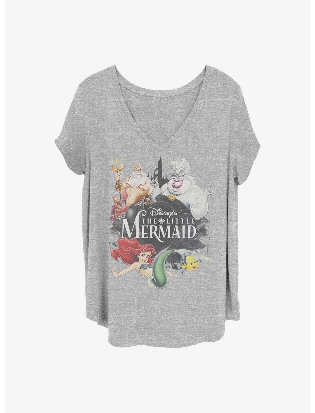 Disney The Little Mermaid Watercolor Poster Girls T-Shirt Plus Size
