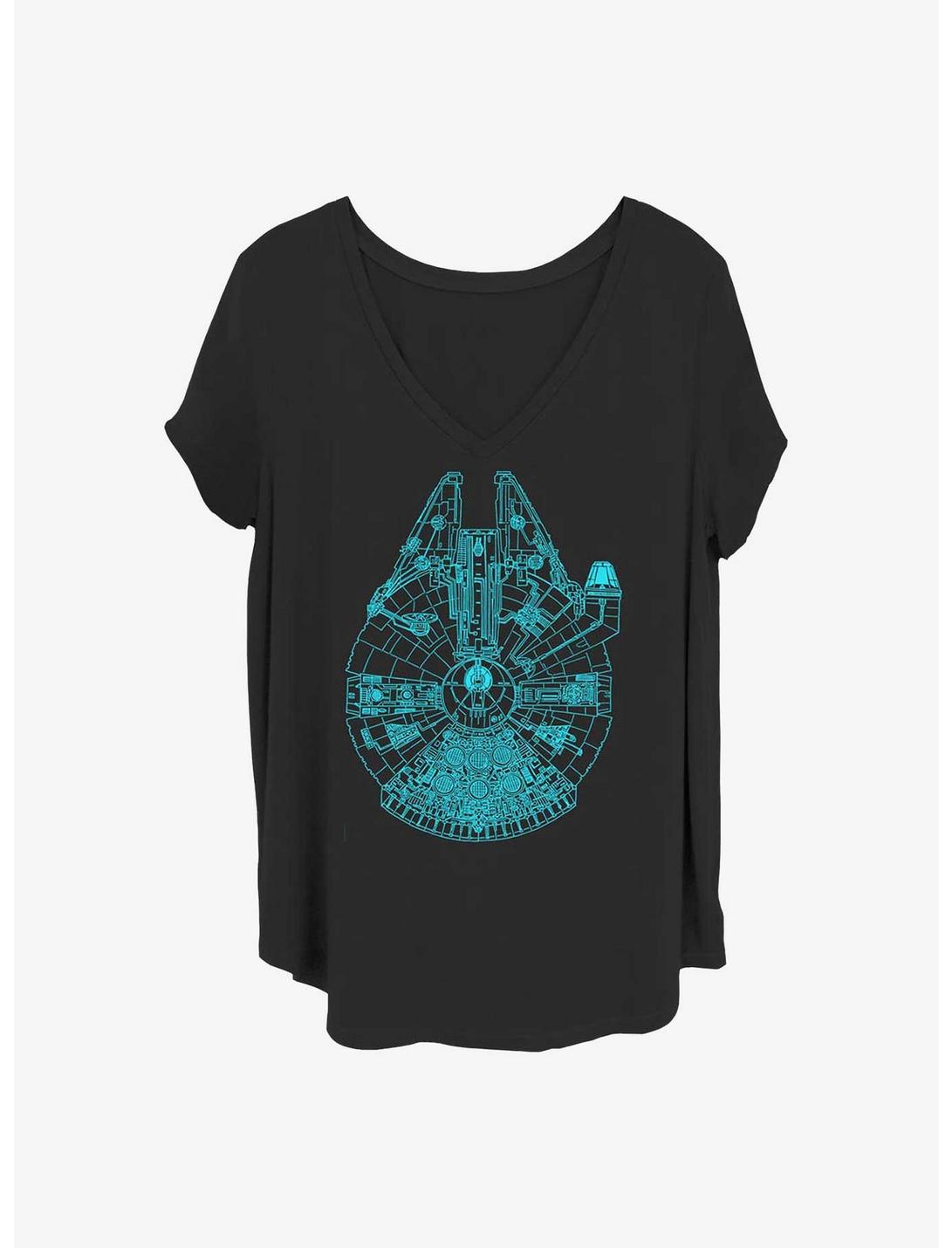 T-shirt Star Wars Blue Falcon pour filles grandes tailles