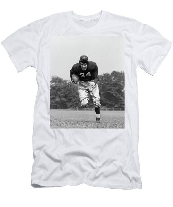 1940s Football Player Holding Football Vintage Images T-Shirt