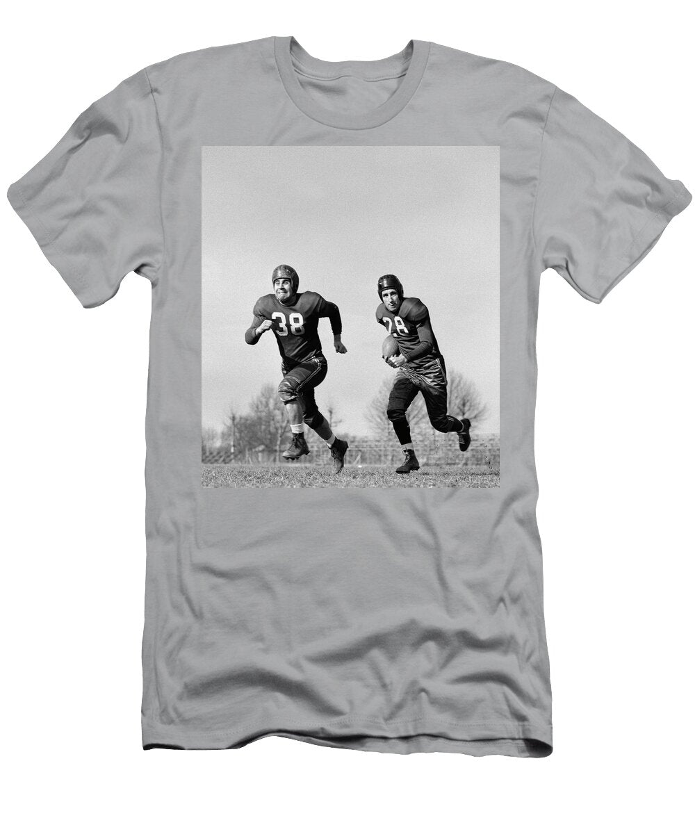 1940s Two Football Player Running Vintage Images T-Shirt
