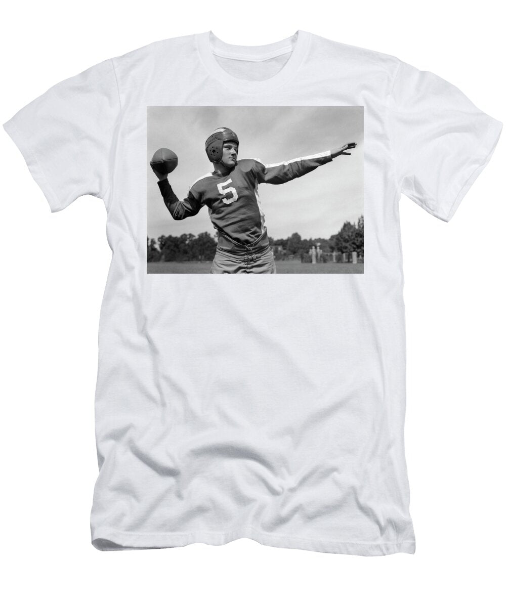 1940s Young Teenage Quarterback Vintage Images T-Shirt