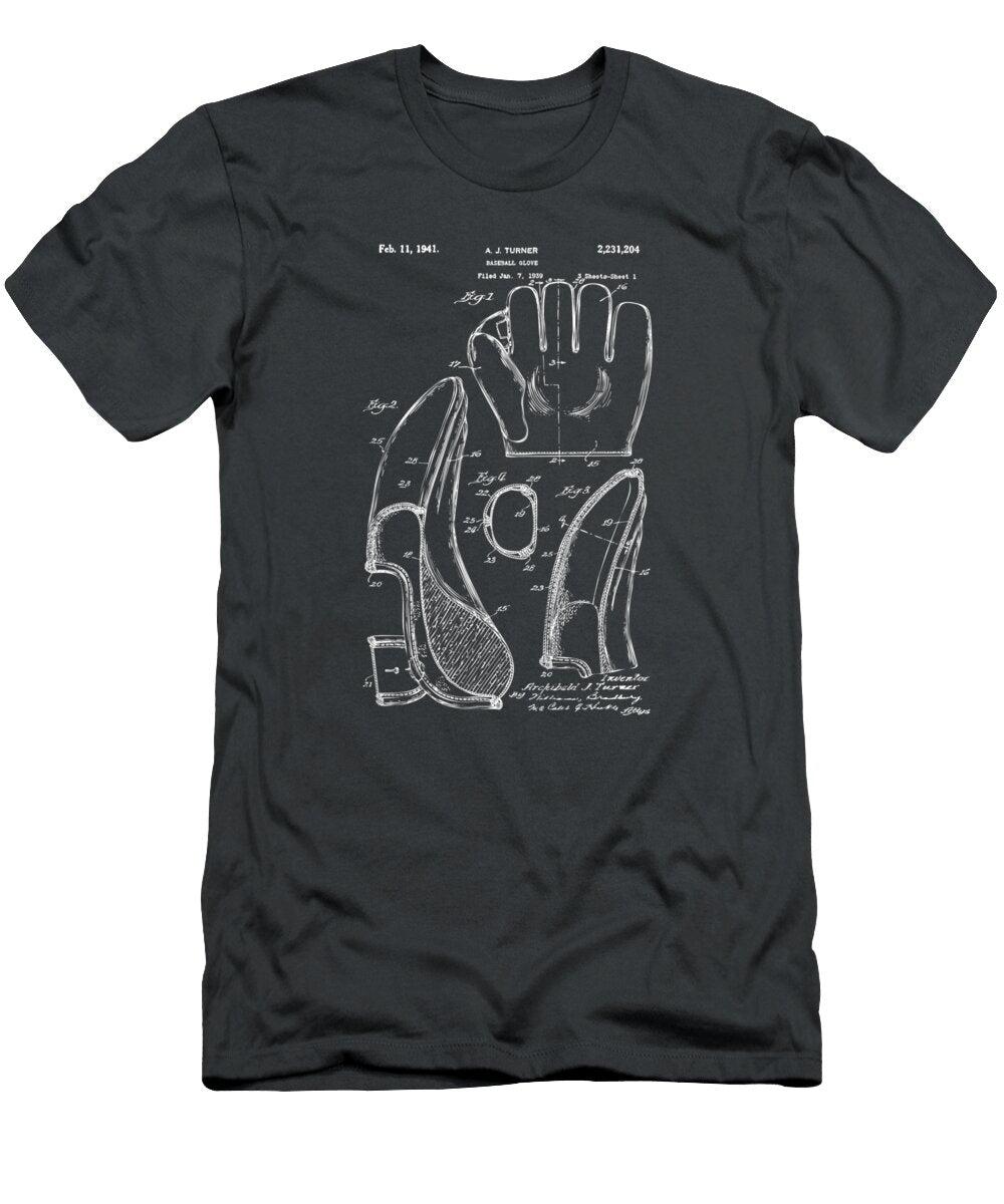 1941 Baseball Glove Patent Gray Nikki Marie Smith T-Shirt